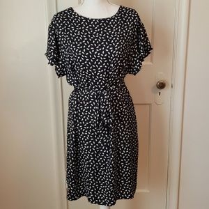 Navy Blue and White Tie Dress